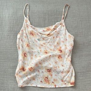 American Eagle Floral Cowl Neck Flowwy Tank Top